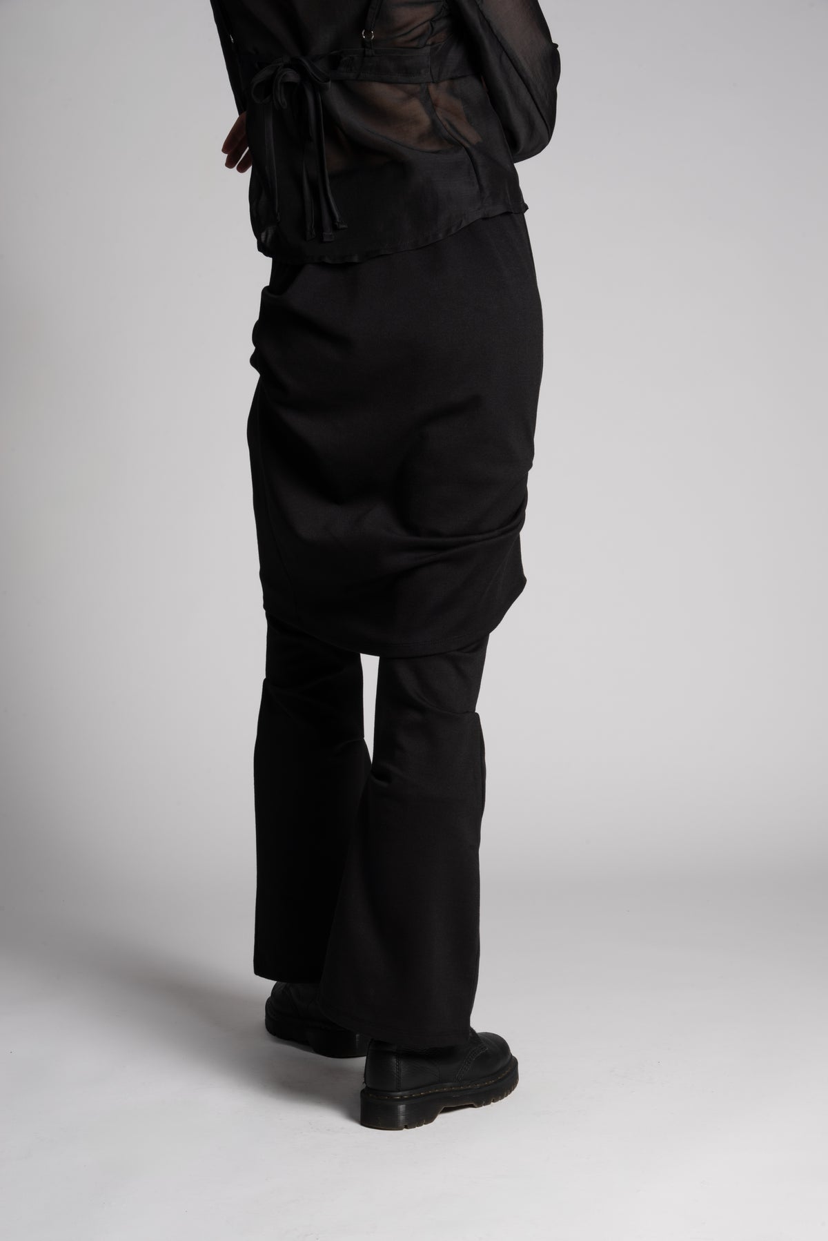 Black skirt layerd pants