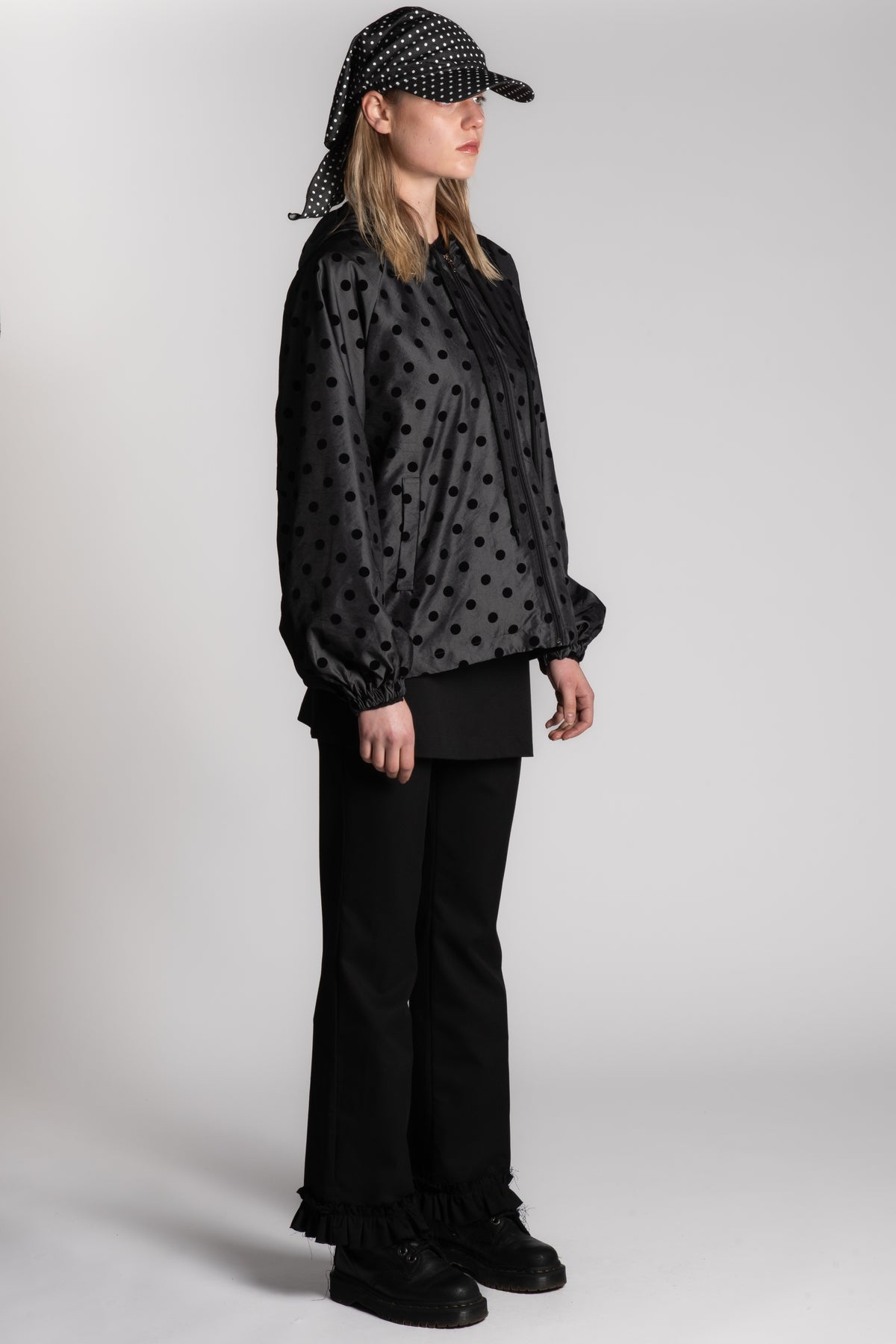 Dot hooded jacket