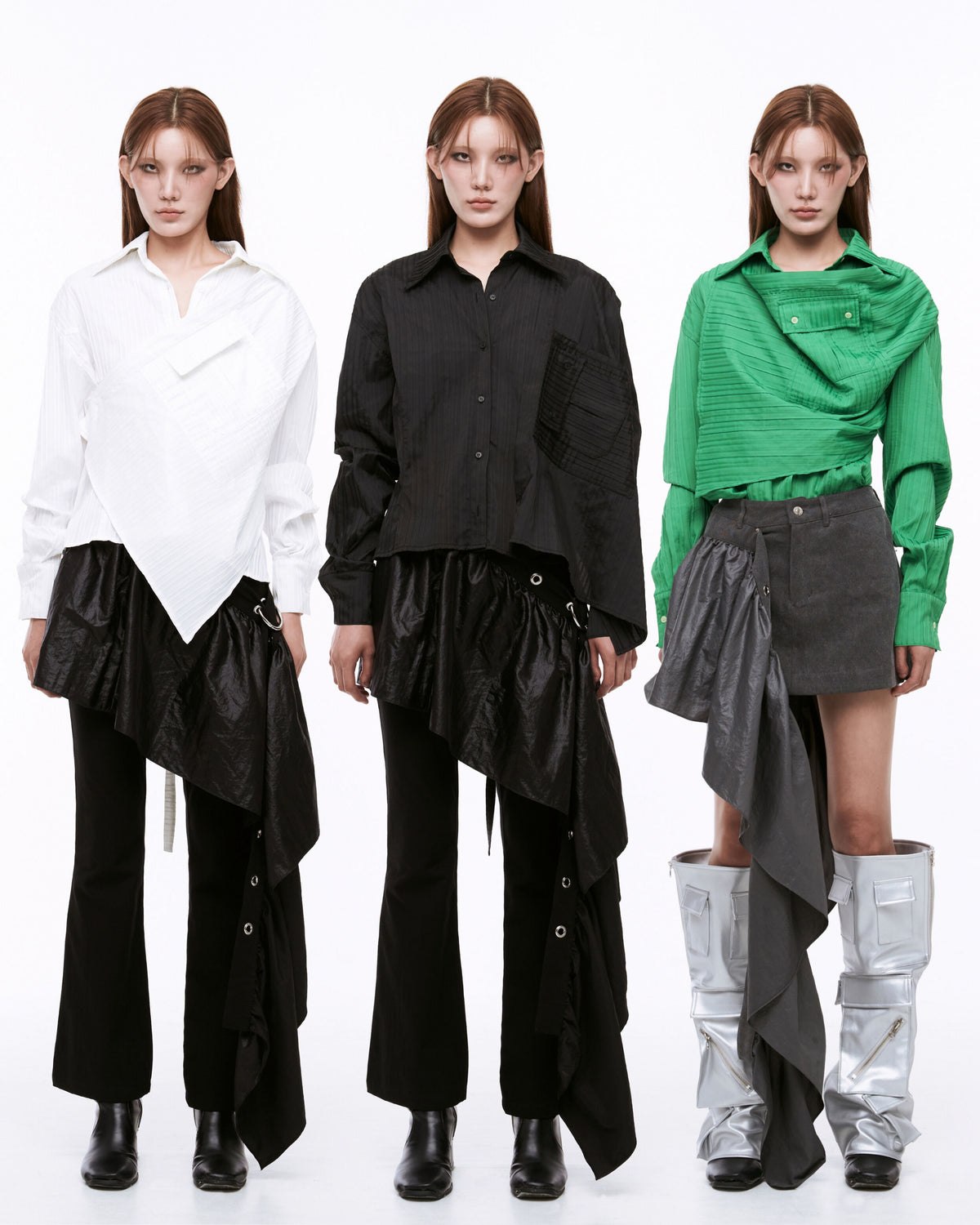 Draping shirt black