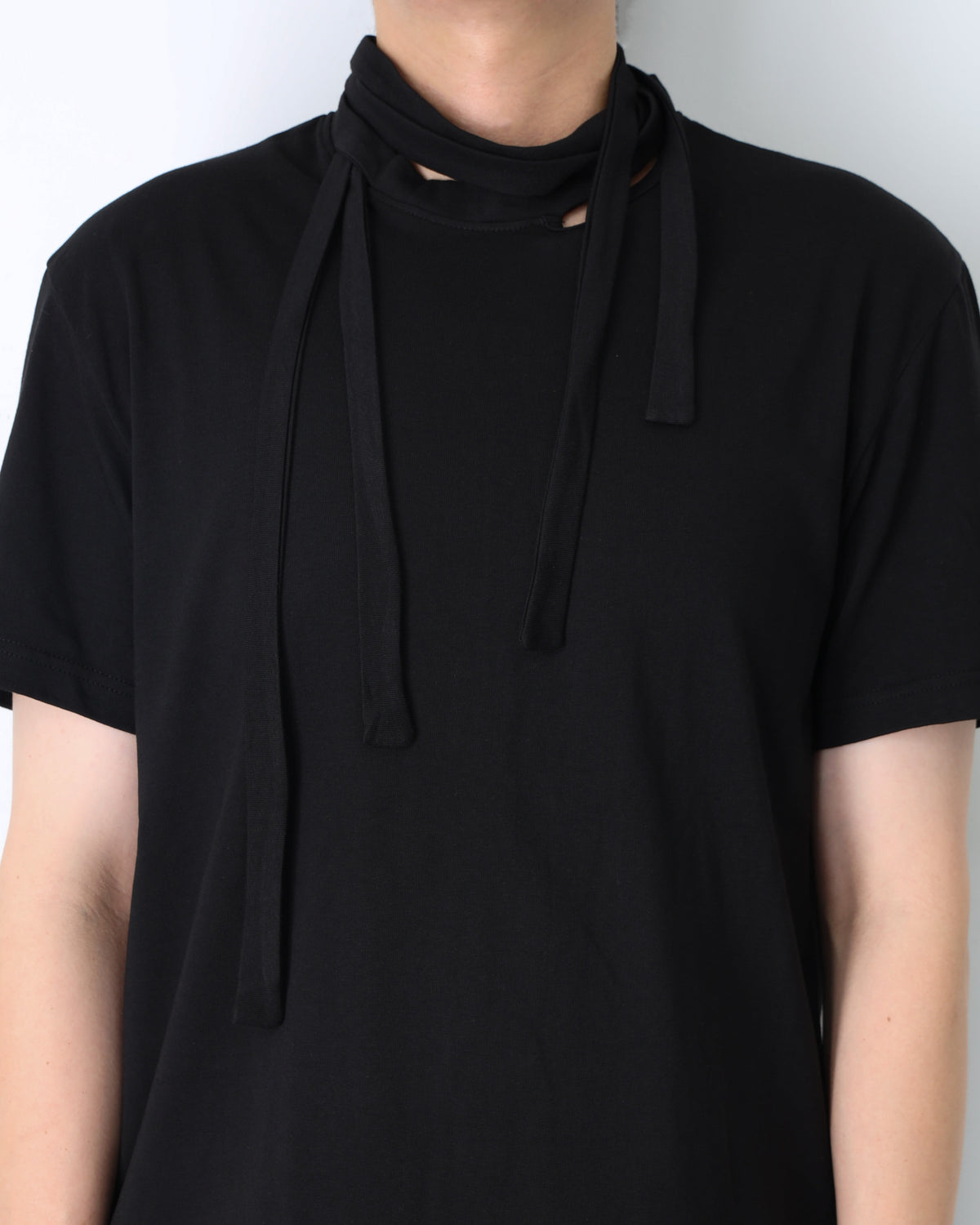 Double collar t-shirt_ver imbalance(black)