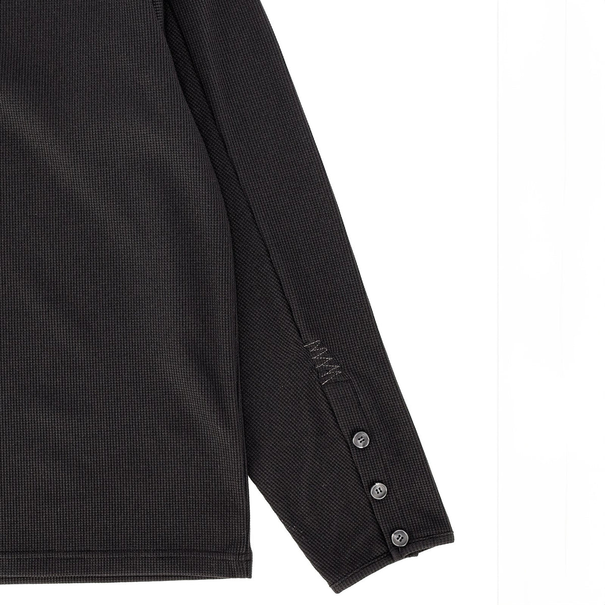 Crossline henley neck long sleeve black