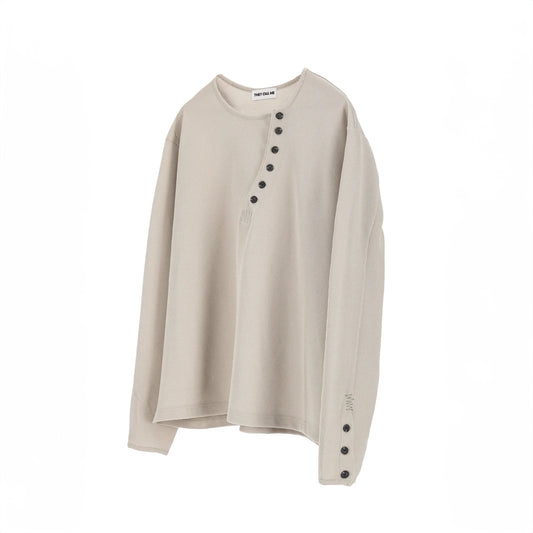 Crossline henley neck long sleeve ivory