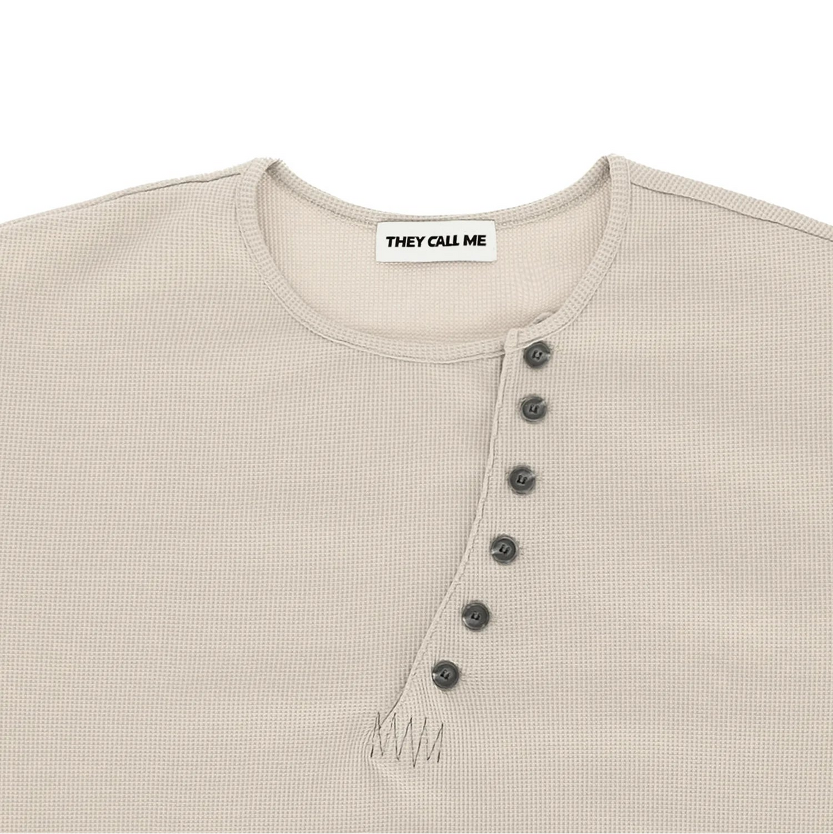 Crossline henley neck long sleeve ivory