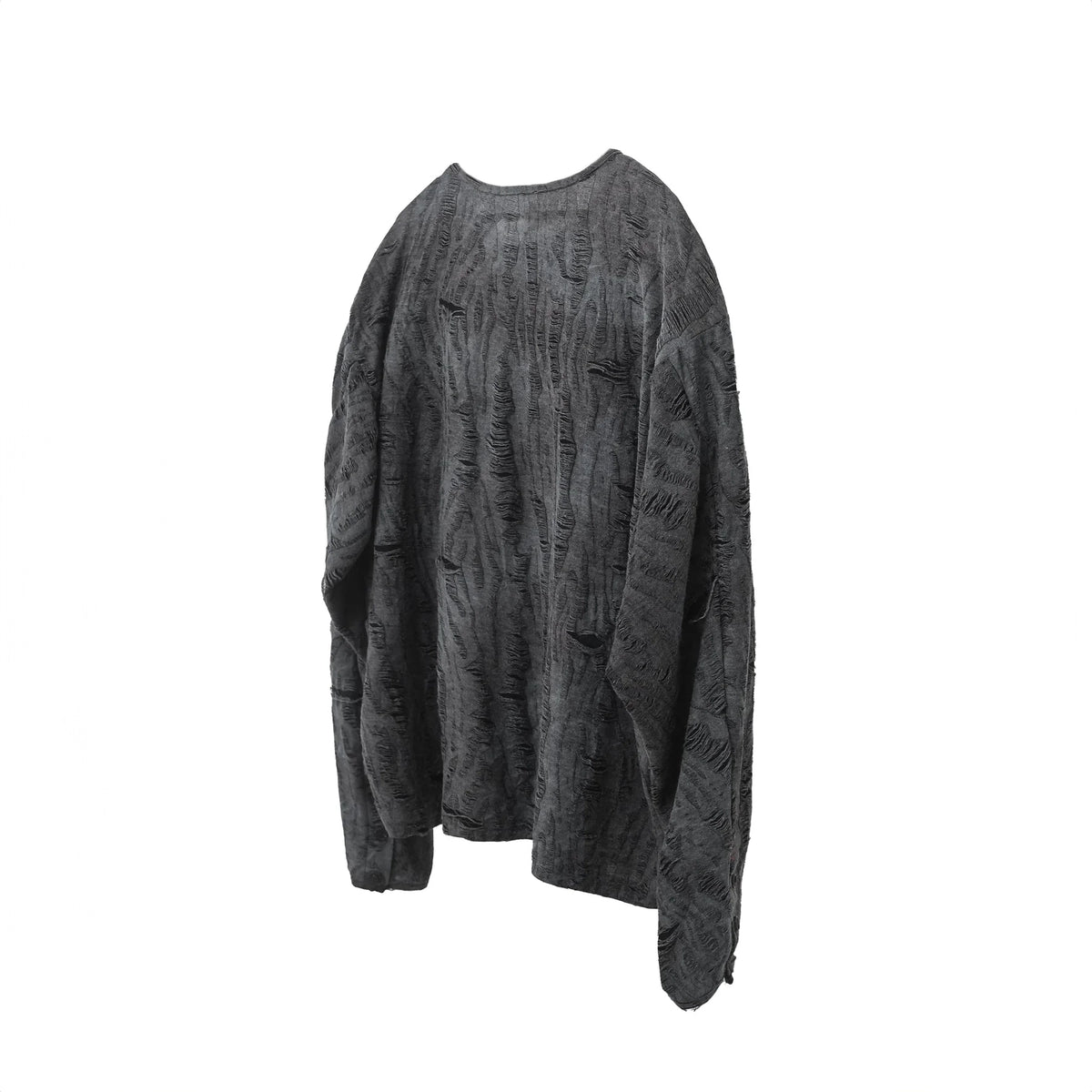 (T) Crossline henley neck long sleeve black