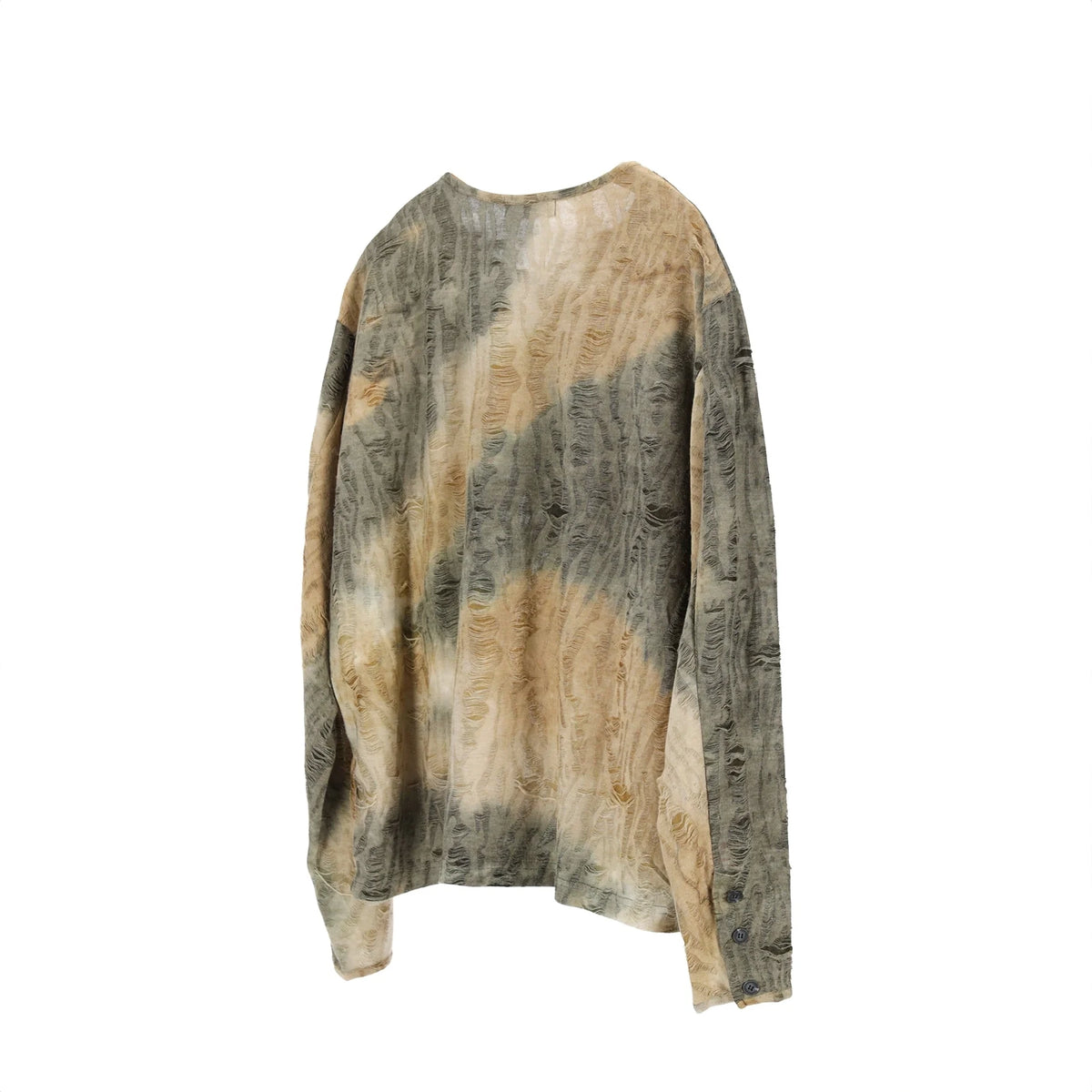 (T) Crossline henley neck long sleeve khaki