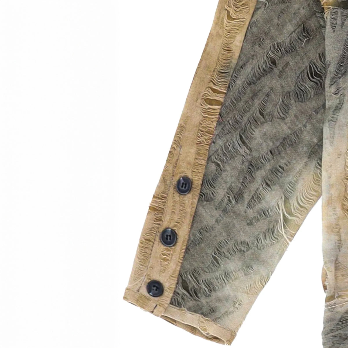 (T) Crossline henley neck long sleeve khaki