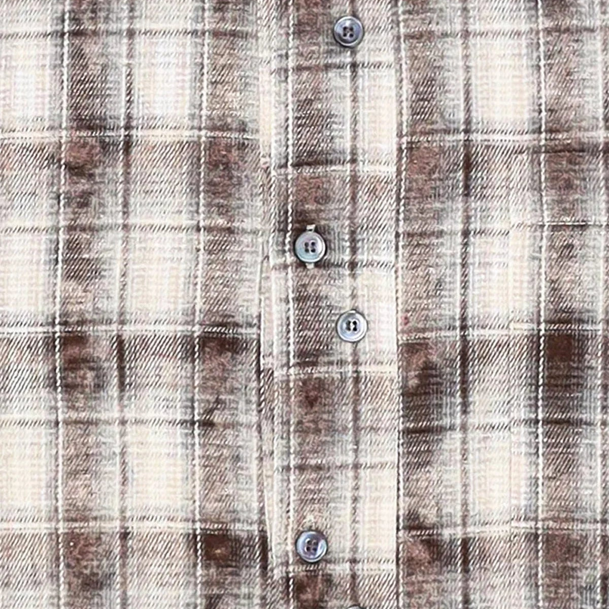 Dual-check shirt Fade Brown