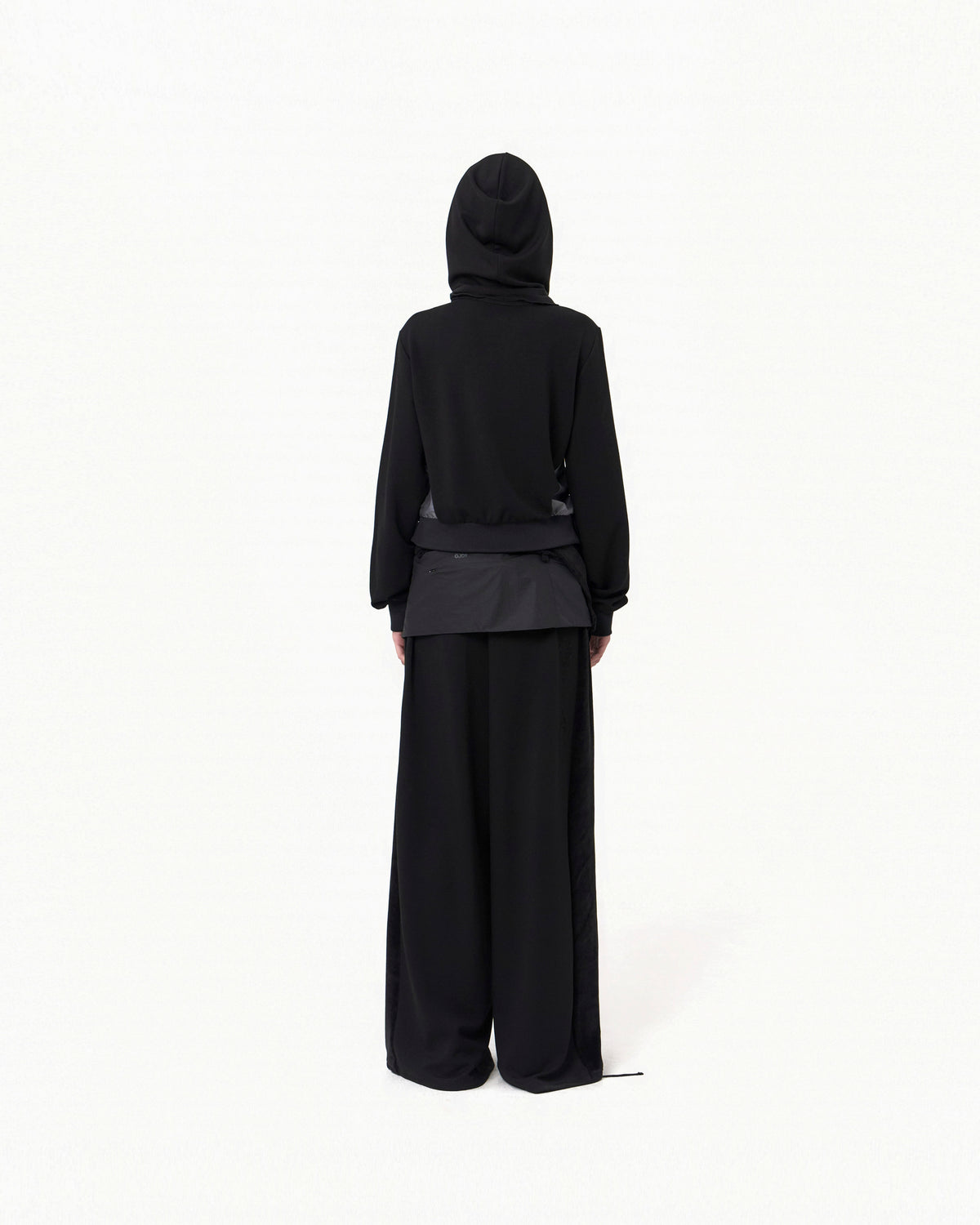 Muffler boxer crop hoodie black