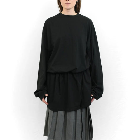 Black oversized long-sleeve top