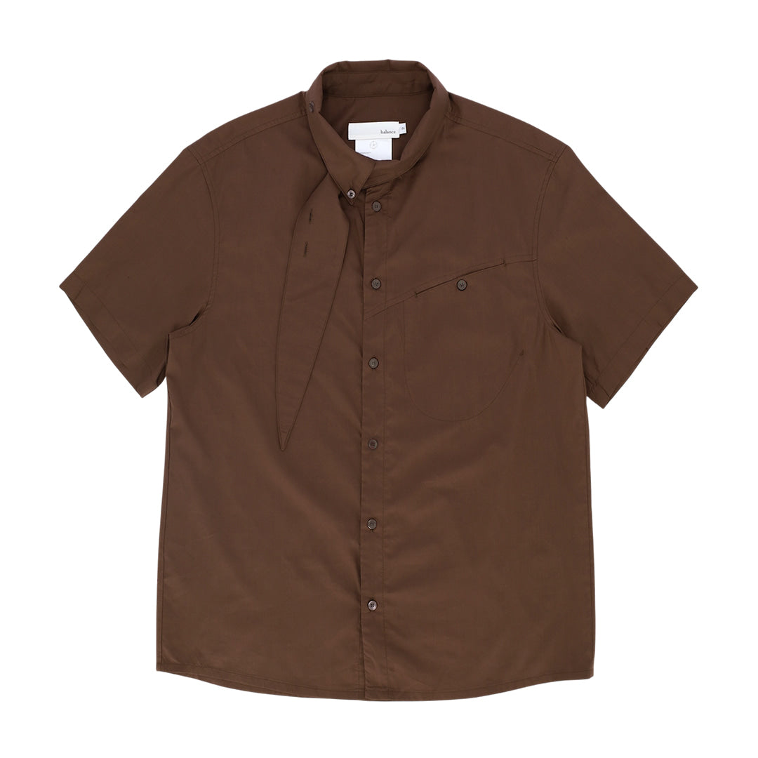 Tail collar shirt_ver balance(brown)