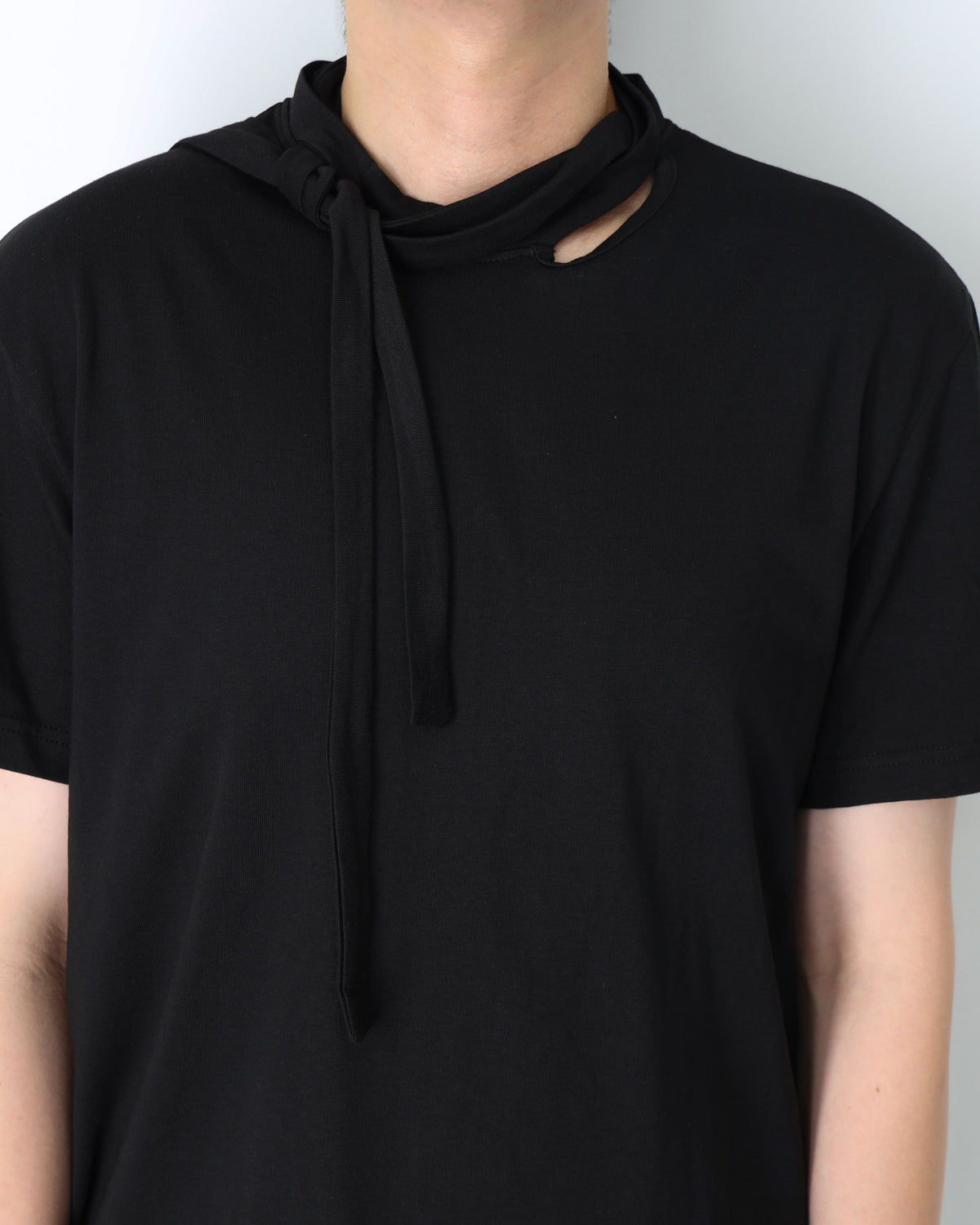 Double collar t-shirt_ver imbalance(black)