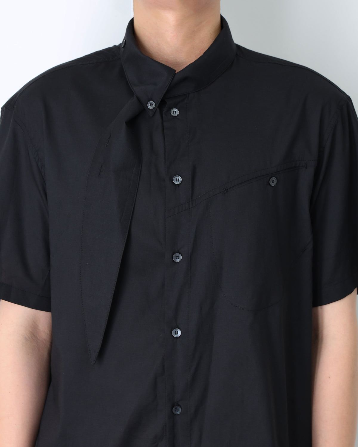 Tail collar shirt_ver balance(black)