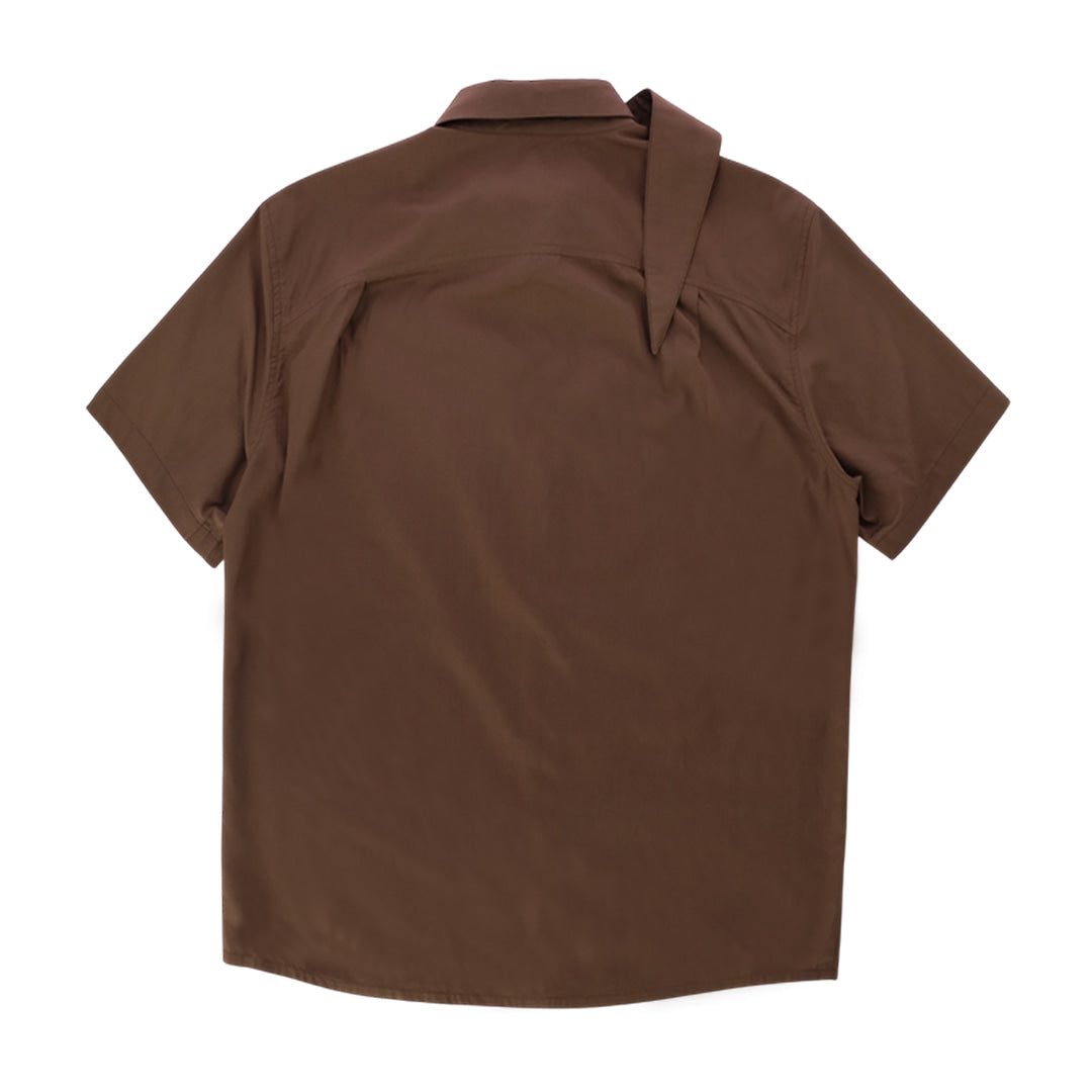 Tail collar shirt_ver balance(brown)
