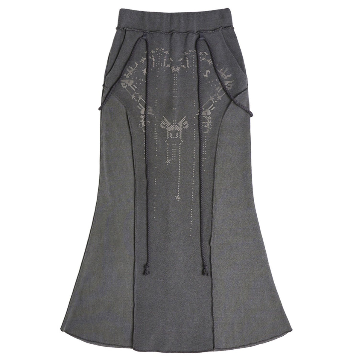Graphic mermaid maxi skirt charcoal