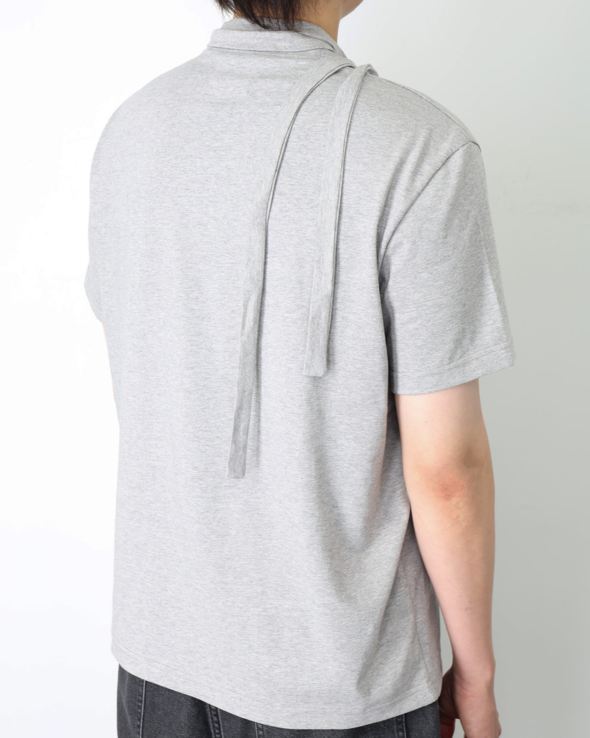 Double collar t-shirt_ver imbalance(gray)