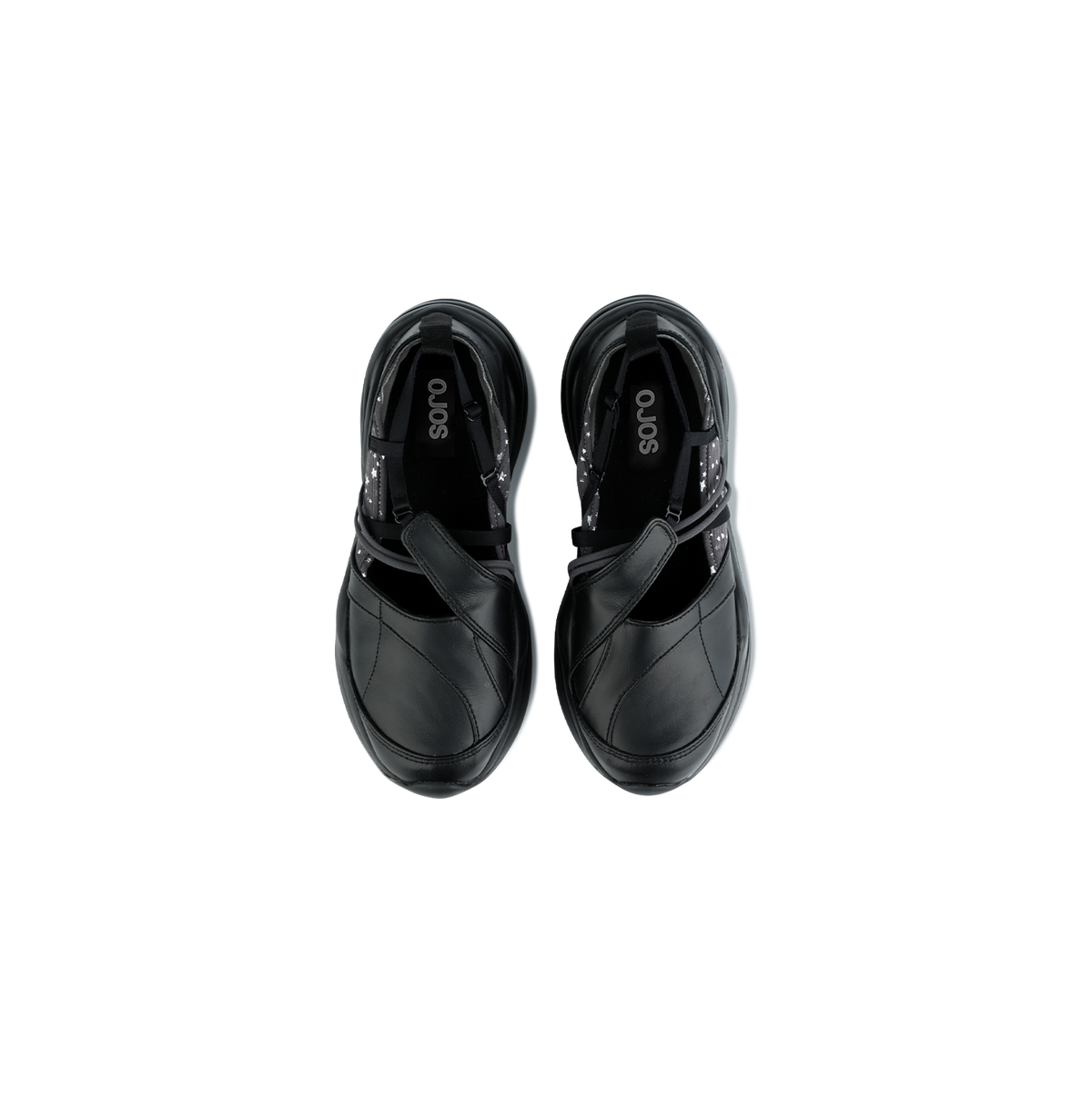 Strap toe sneakers black