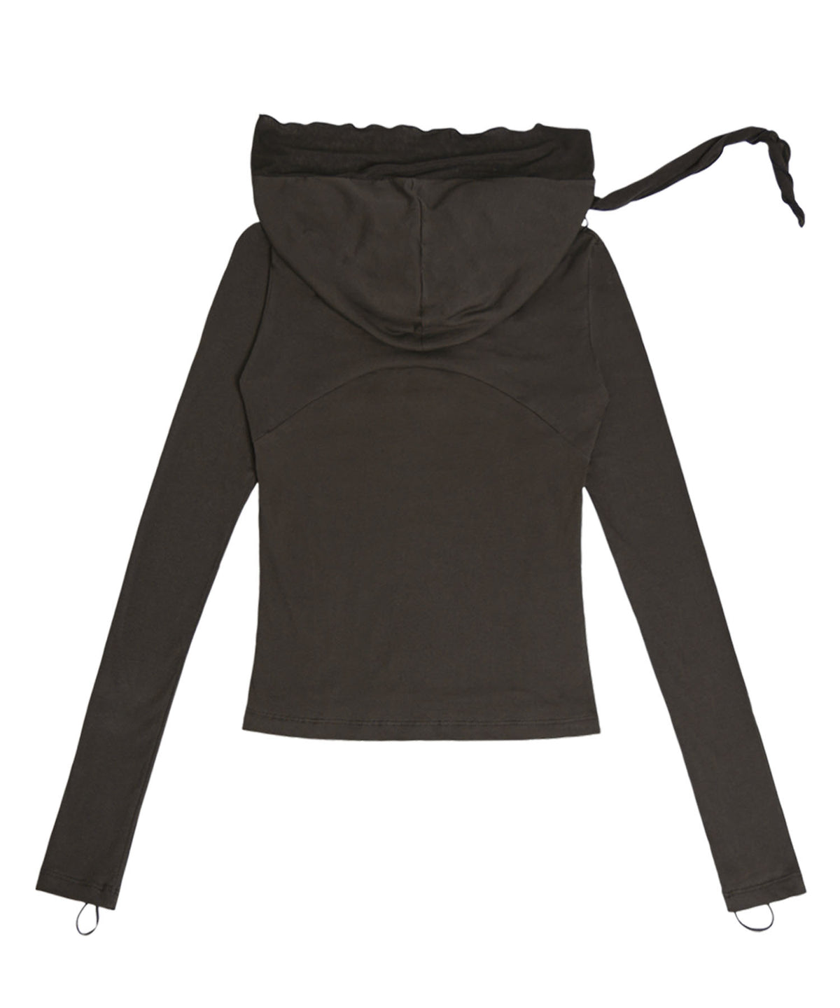 Muffler hoodie long sleeve charcoal