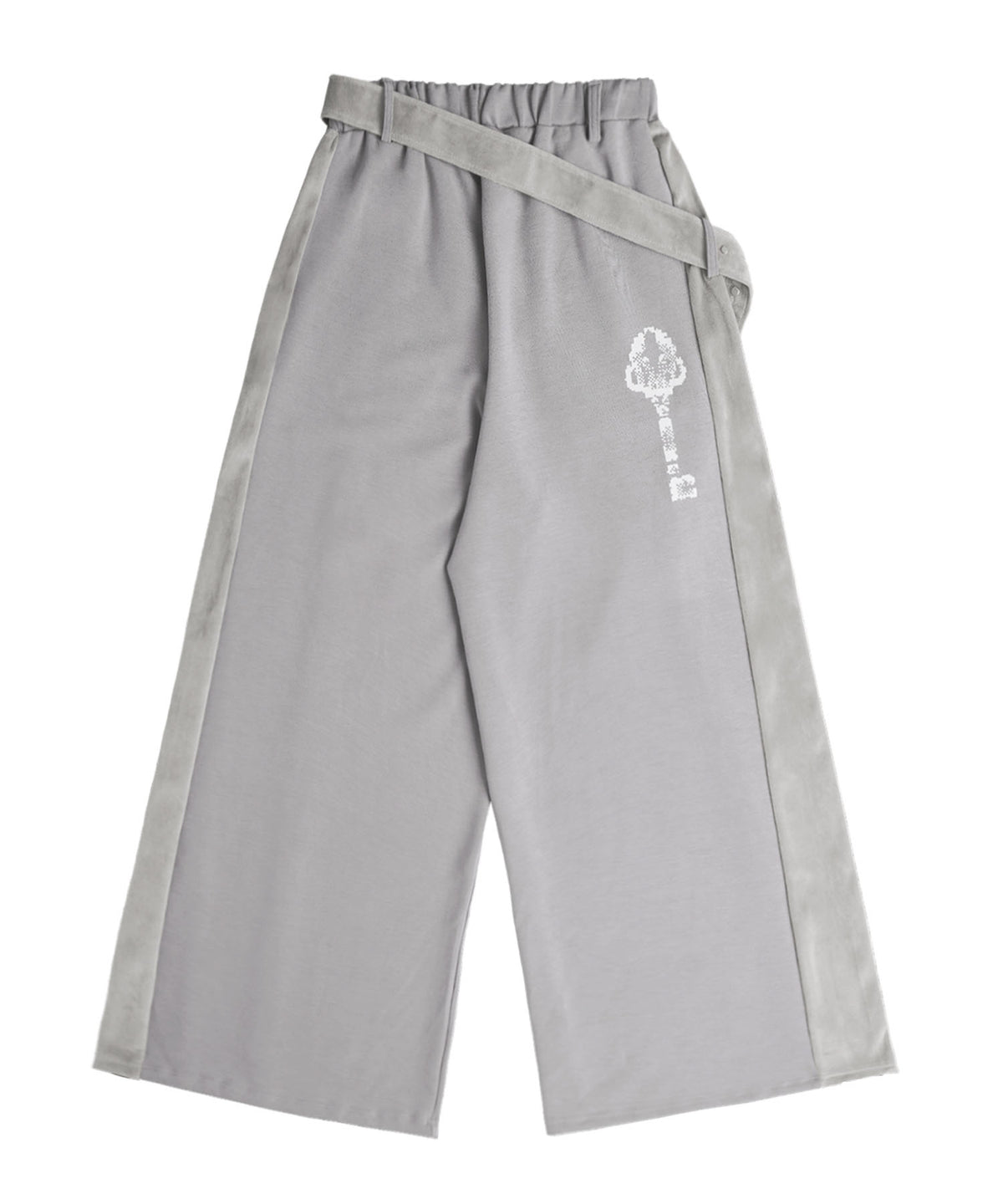 Belt wide sweat pants grey