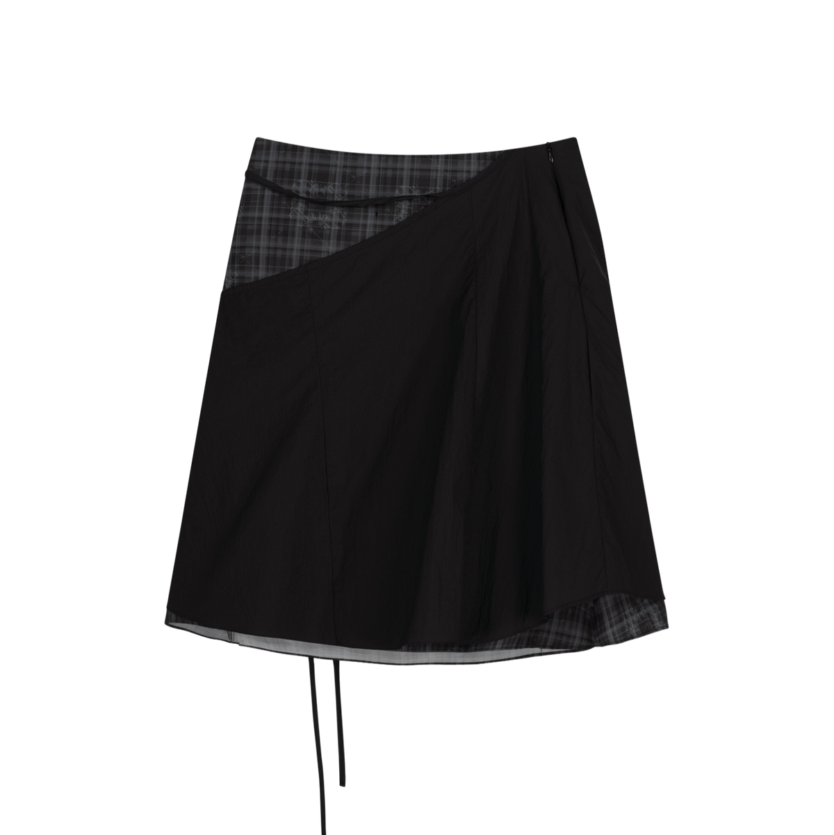 Layered strap flare skirt black