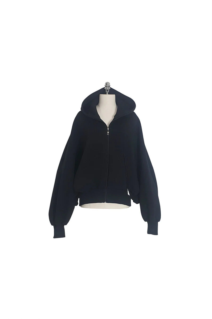 Neoprene Zip-Up hoodie cardigan black