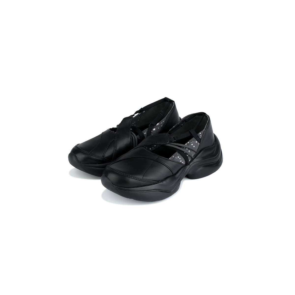 Strap toe sneakers black