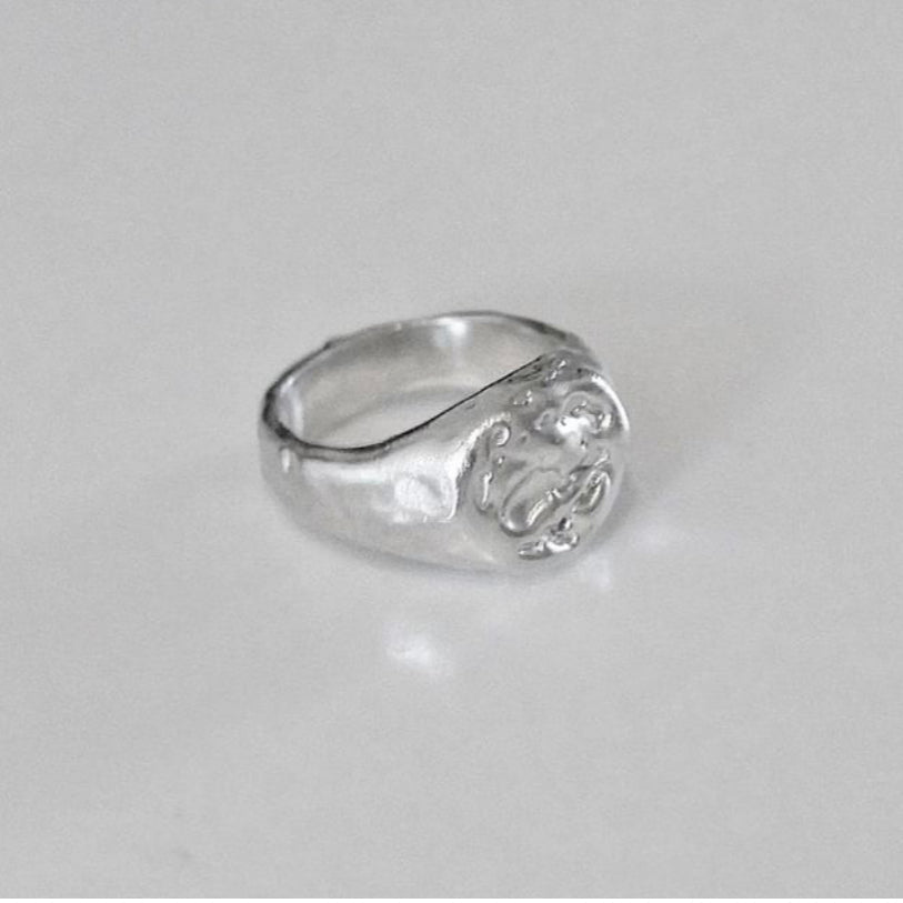 Distressed signet ring