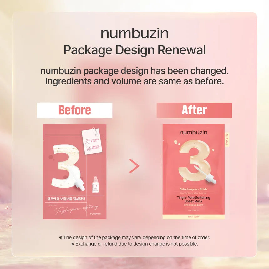 NUMBUZIN No.3 Tingle-Pore Softening Sheet Mask 5ea