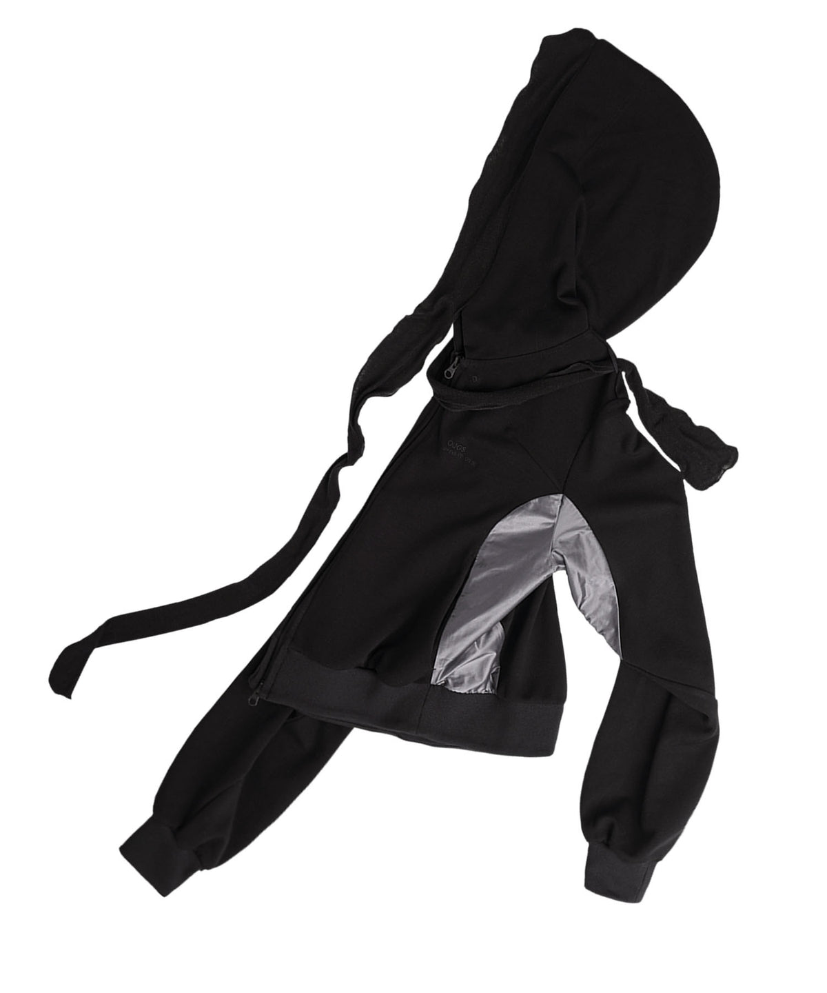 Muffler boxer crop hoodie black