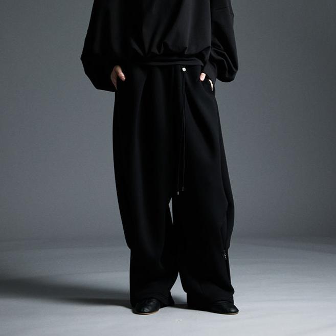 Neoprene wide sweat pants black
