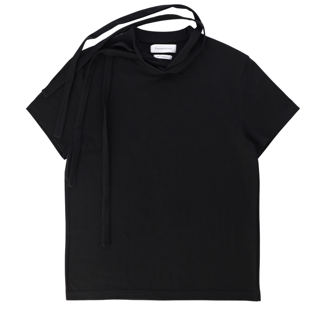 Double collar t-shirt_ver imbalance(black)