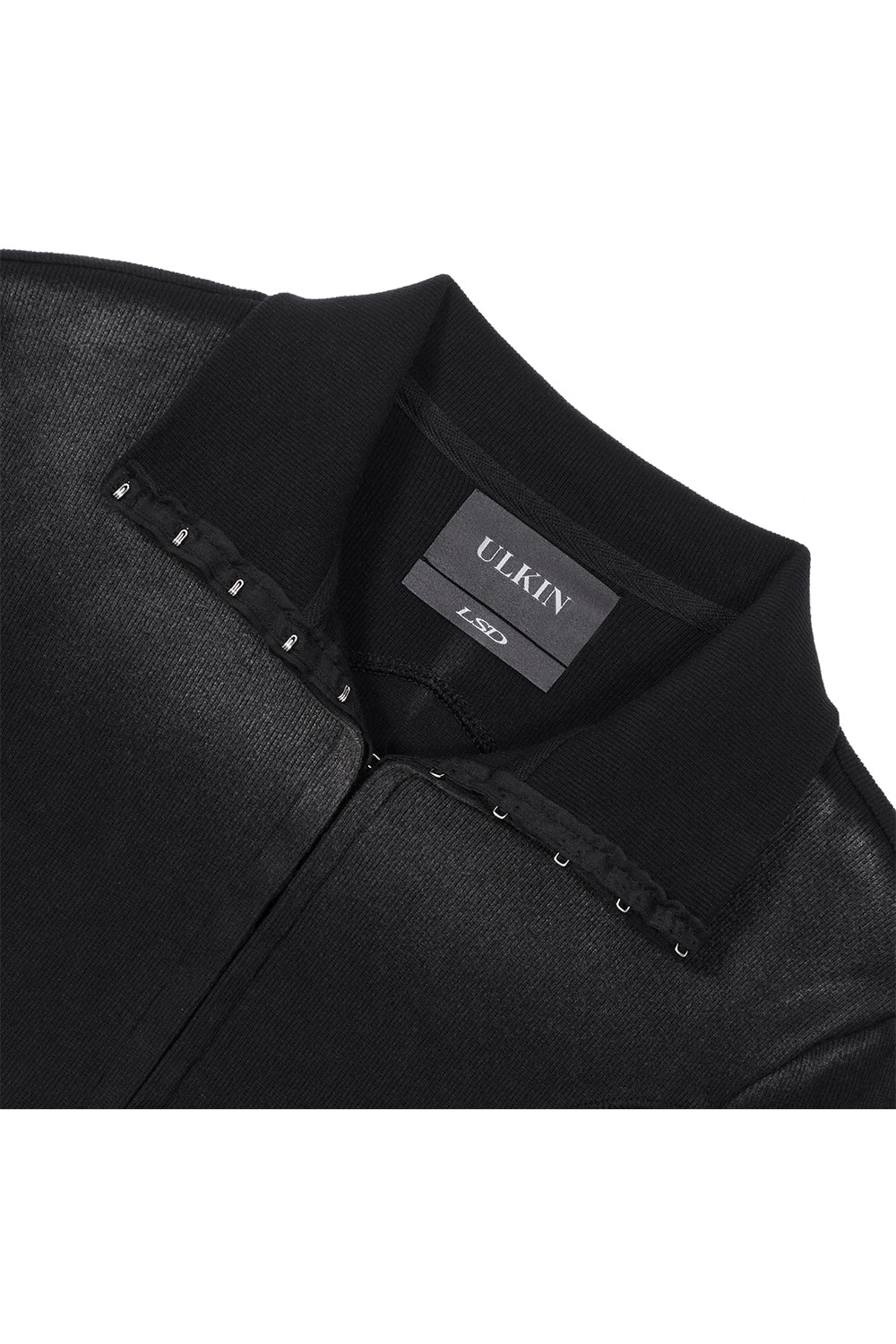 Bleach washed asymmetric cotton top black