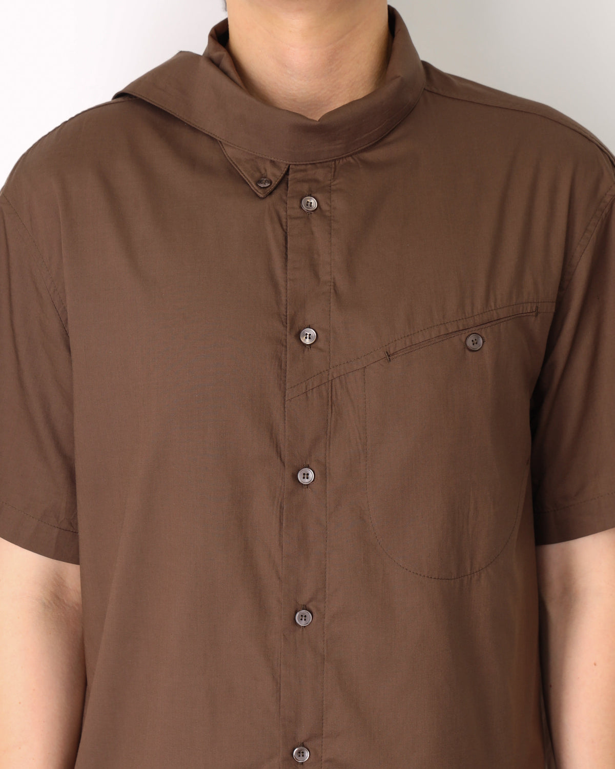 Tail collar shirt_ver balance(brown)