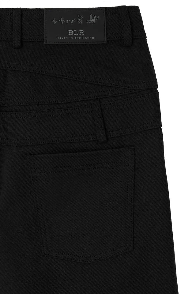Stucked belt with low density  cotton and raw-edged pants