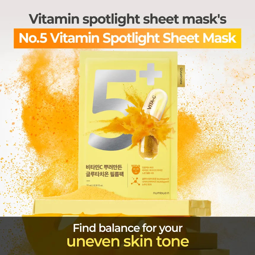 NUMBUZIN No.5+ Glutathione Vitamin Concentrated Mask 5ea