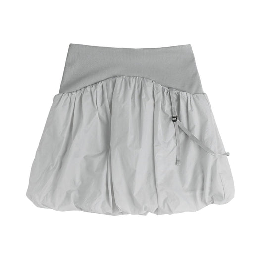 Reversible midi padded skirt grey