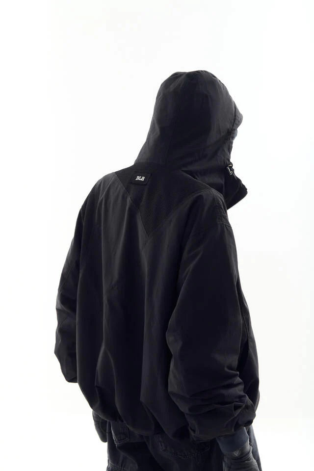 Mesh paneled jacket black