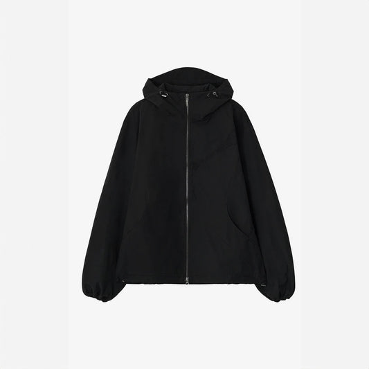 Mesh paneled jacket black