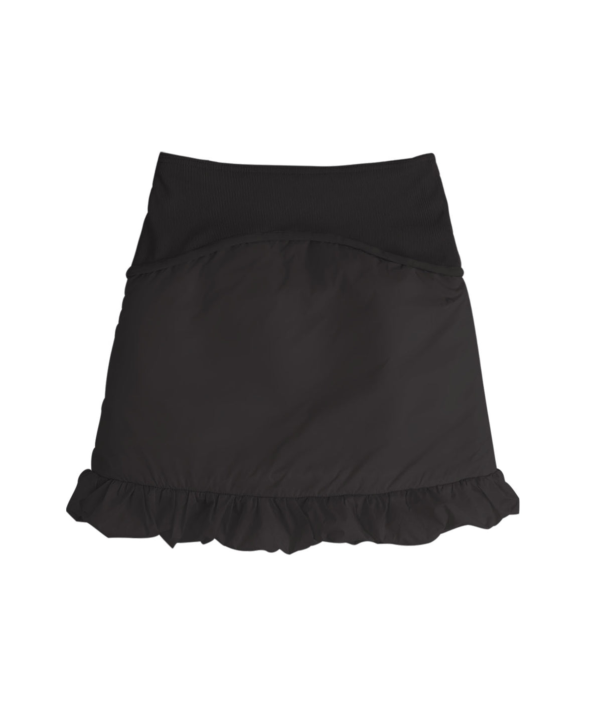 Reversible midi padded skirt black