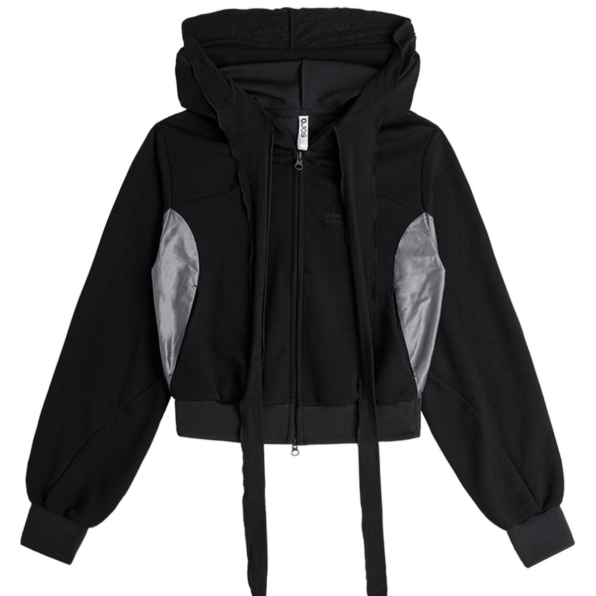 Muffler boxer crop hoodie black