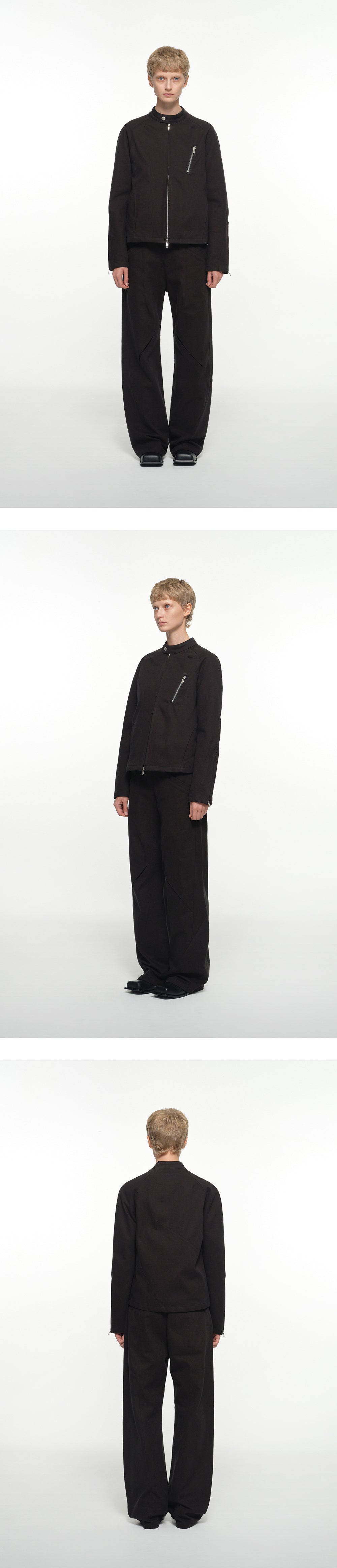 Seam line rider jacket black