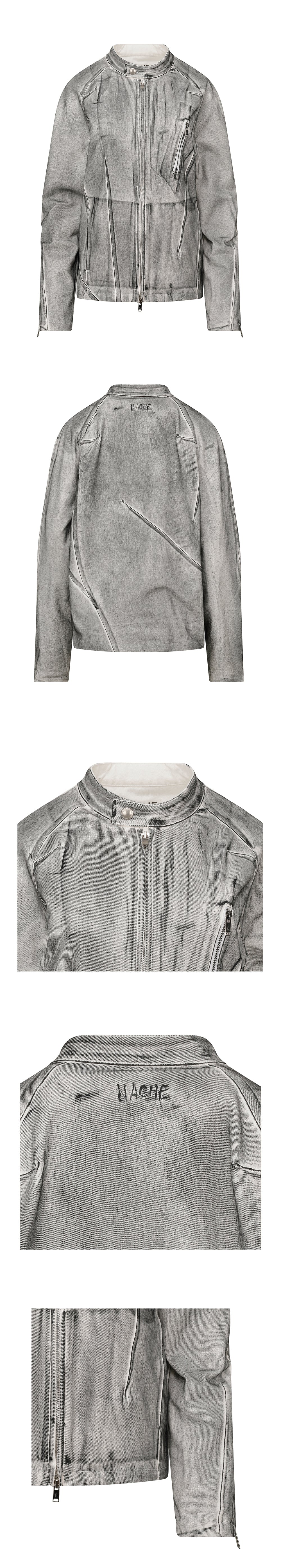 Seam line rider jacket dirty white