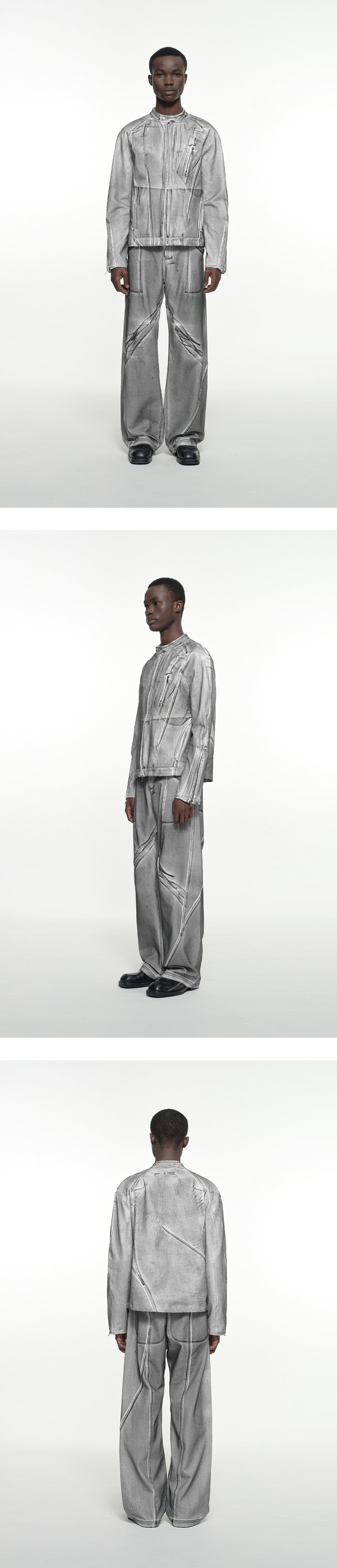 Seam line rider jacket dirty white