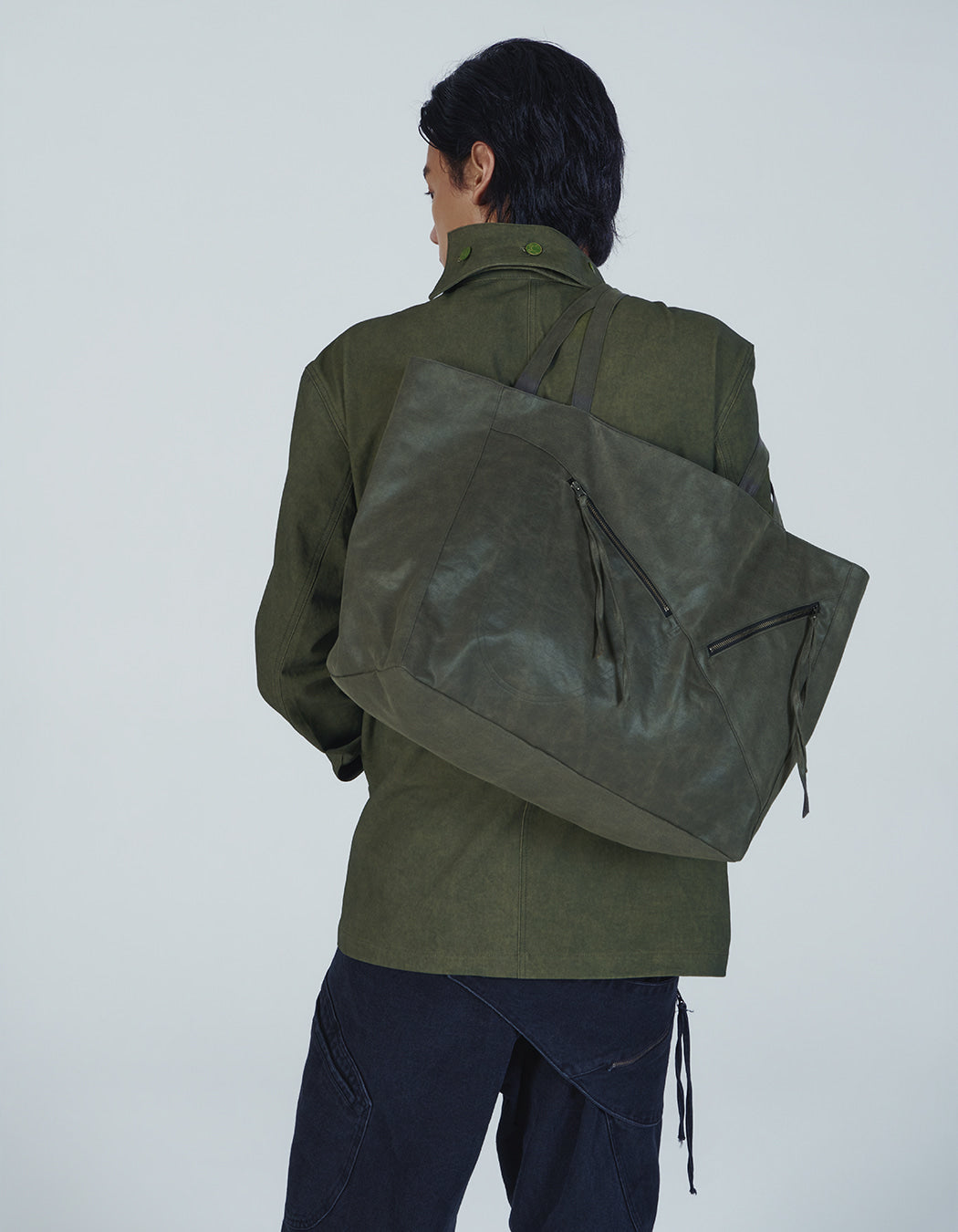 Zip pocket bag_ver balance (green)