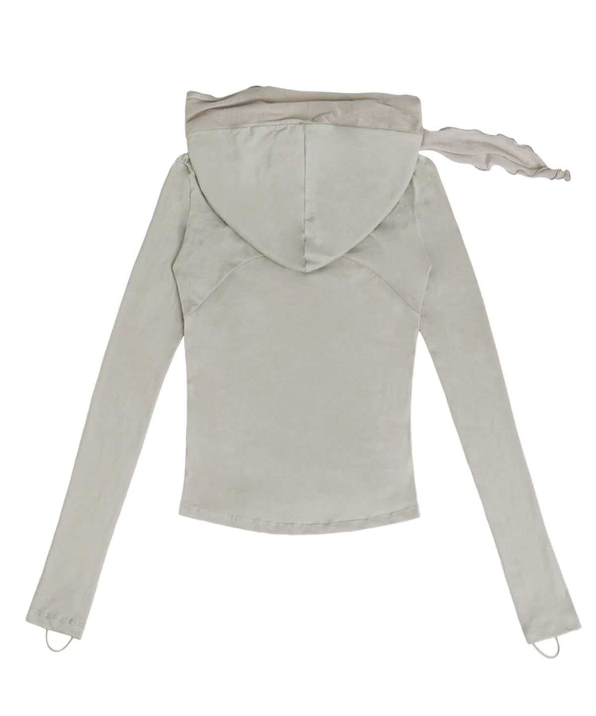 Muffler hoodie long sleeve beige