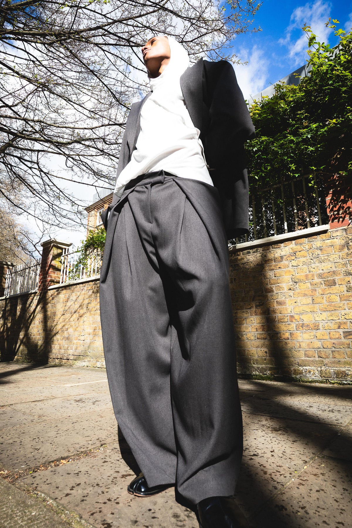 Oversized tailored blazer grey