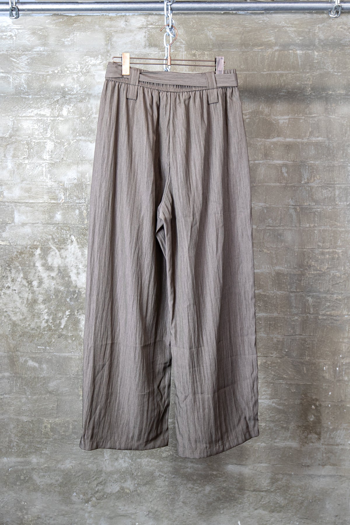 Asymmetric belted wide-leg trousers brown