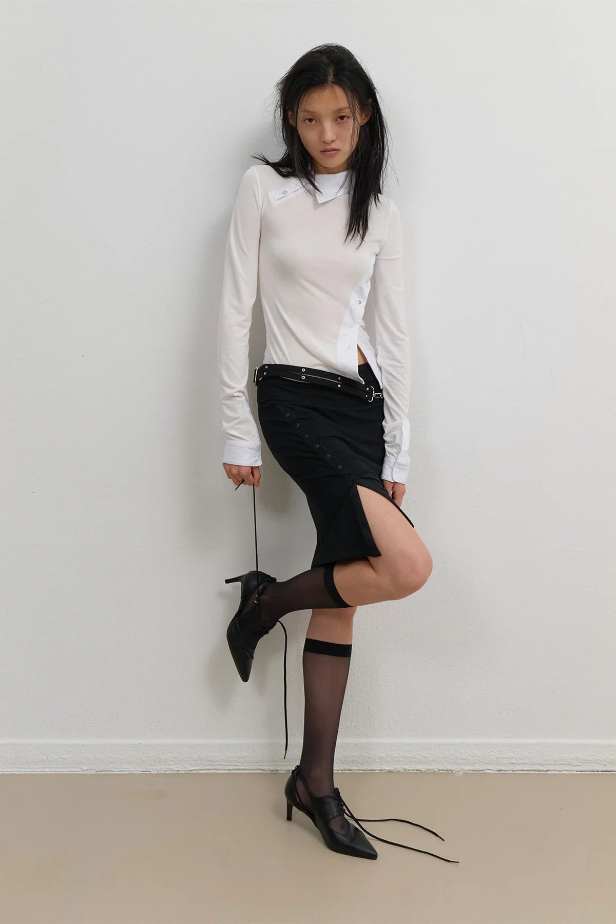 Starcut jersey collar tee-off white