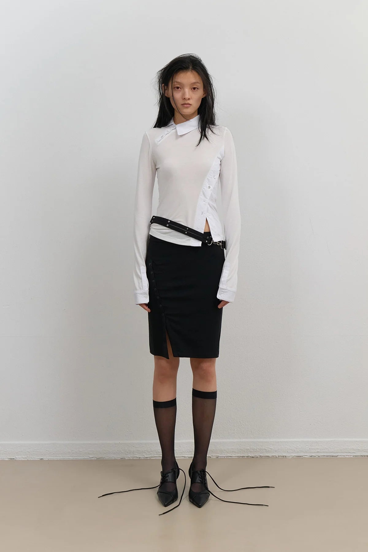 Starcut jersey collar tee-off white