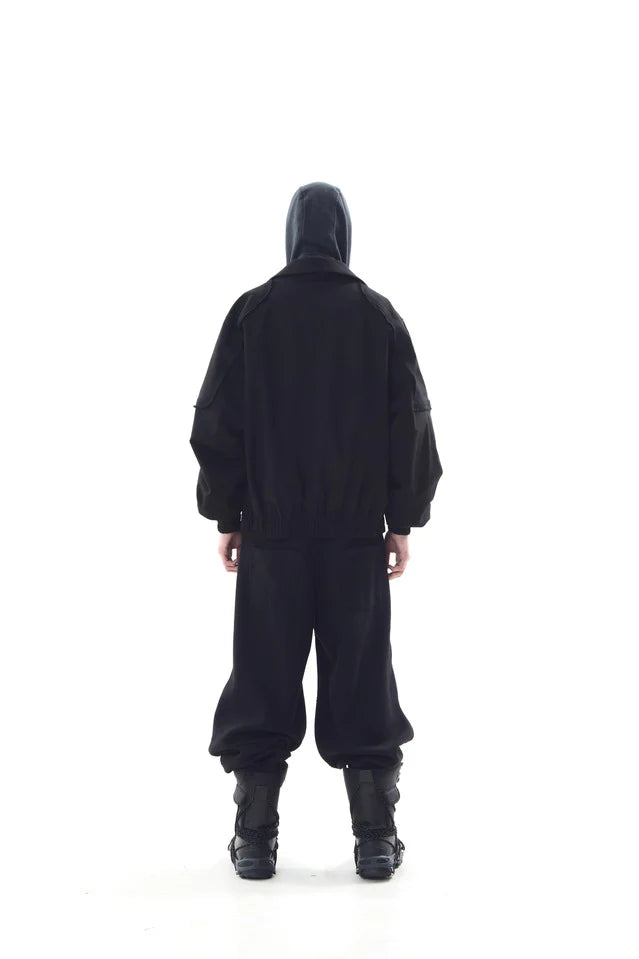 Stucked belt with low density  cotton and raw-edged pants