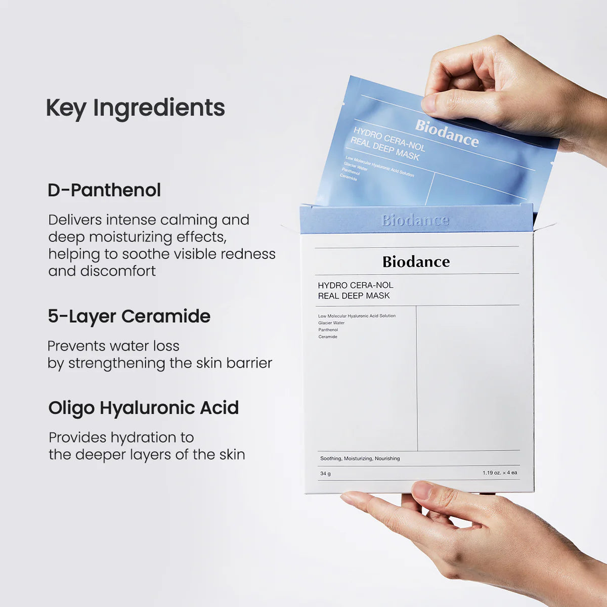 BIODANCE Hydro Cera-nol Real Deep Mask 1Box (4ea x 34g)